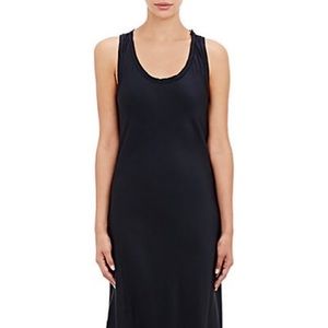 Helmet Lang satin navy twill maxi tank dress